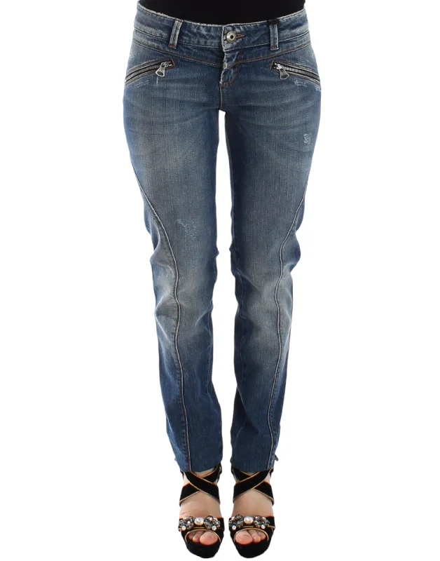 Chic Slim-fit Blue Denim Jeans