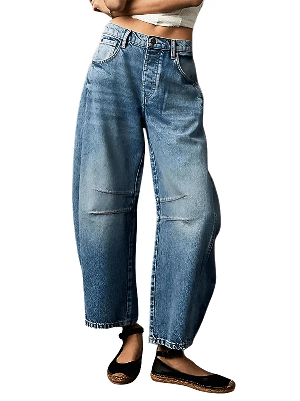 Cropped Jeans for Women Y2K Aesthetic Solid Color Low Waist Baggy Denim Trousers Fashionable Slim Fit Jeans Cropped Jeans for Women Y2K Aesthetic Solid Color Low Waist Baggy Denim Trousers Fashionable Slim Fit Jeans