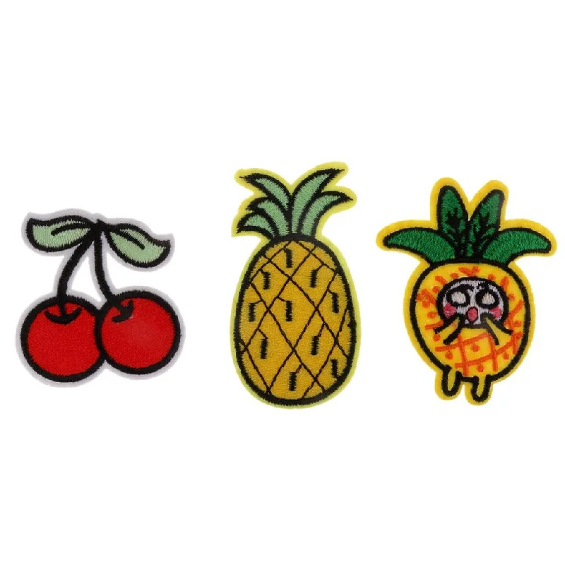 Maxbell Maxbell DIY 18pcs Fruits Styles Embroidered Patch Sew On/Iron On Patch Applique Clothes Dress Plant Hat Jeans Sewing Flowers Applique Diy Accessory