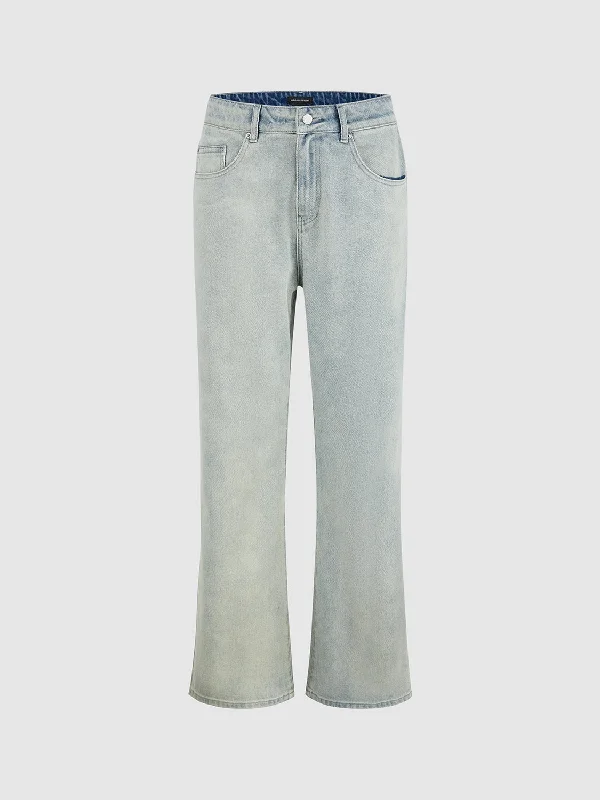 Flare Jeans Trendy Patchwork Denim Jeans