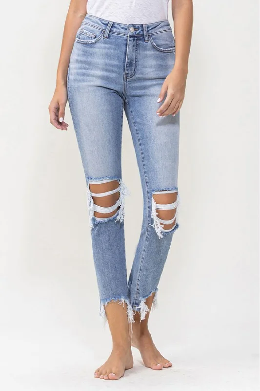 Lovervet Full Size Courtney Super High Rise Kick Flare Jeans - Ships from The US