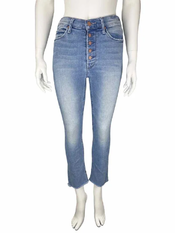 Mother Women's The Pixie Dazzler Ankle Fray Jeans Au Revoir Size 25 (0) Trendy Skinny Fit Jeans