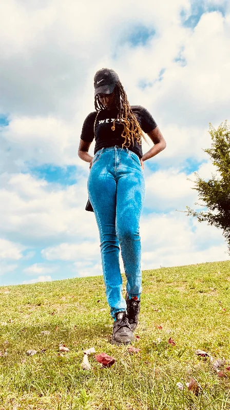 Tall Women High Waist Jeans Fashionable Mom Jeans