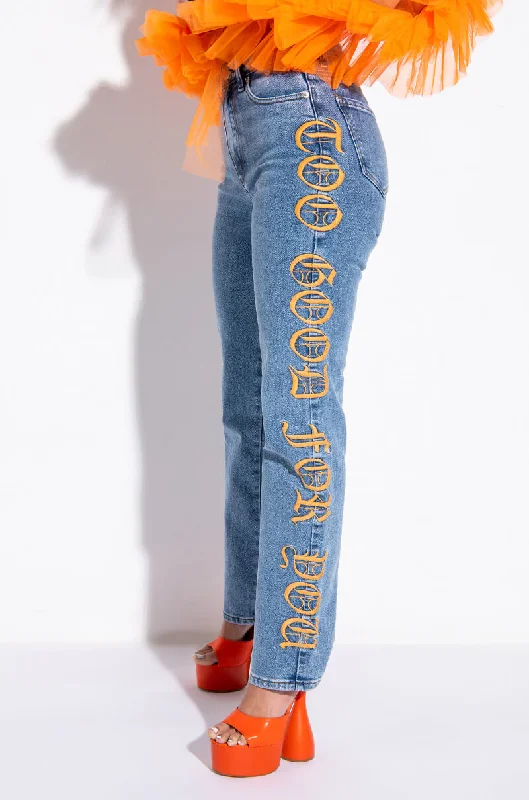 TOO GOOD FOR YOU RELAXED JEANS Stylish High-Waist Skinny Denim
